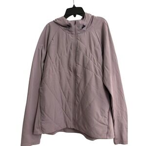 Under Armour ColdGear Jacket XXL Purple Quilted Hooded Full Zip Activewear